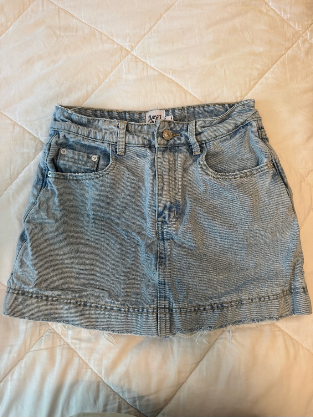 Princess Polly Light Blue Denim Mini Skirt